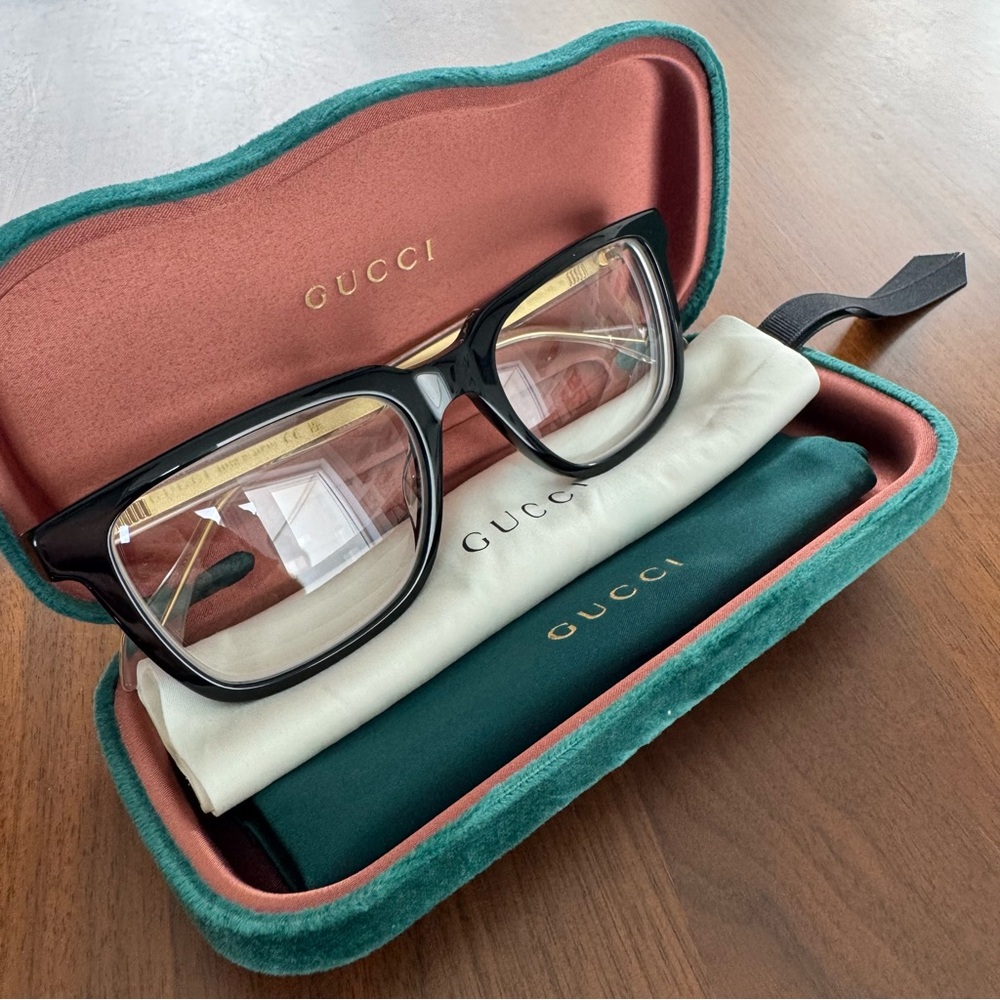 Gucci GG0560ON Square Eyeglasses 55mm Black Crystal Designer Optical Frames - Picture 12 of 16